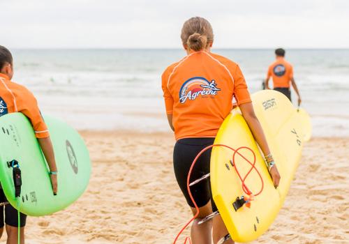 cours de surf au camping Les Oyats